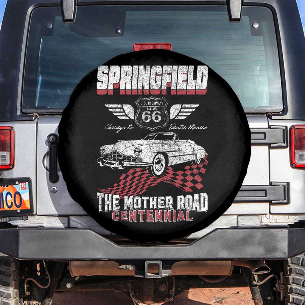 Springfield Missouri US Highway 66 Centennial Keepsake Spare Tire Cover Vintage 1950 Classic American Car Convertible TS14 No hole Black Print Your Wear