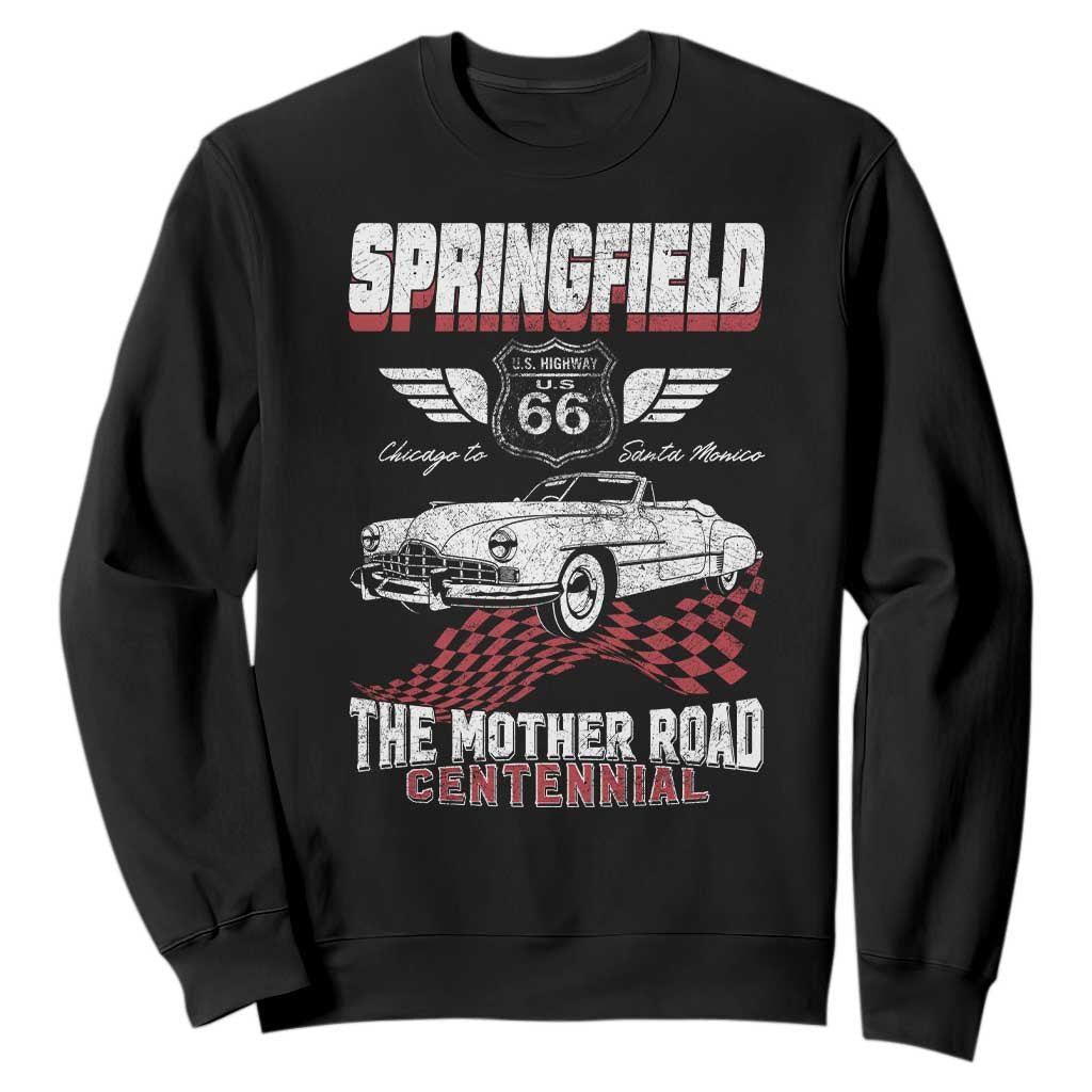 Springfield Missouri US Highway 66 Centennial Keepsake Sweatshirt Vintage 1950 Classic American Car Convertible TS14 Black Print Your Wear