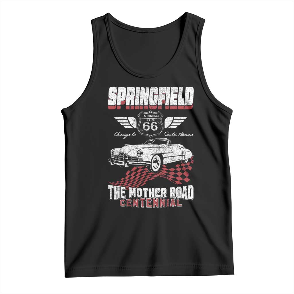 Springfield Missouri US Highway 66 Centennial Keepsake Tank Top Vintage 1950 Classic American Car Convertible TS14 Black Print Your Wear