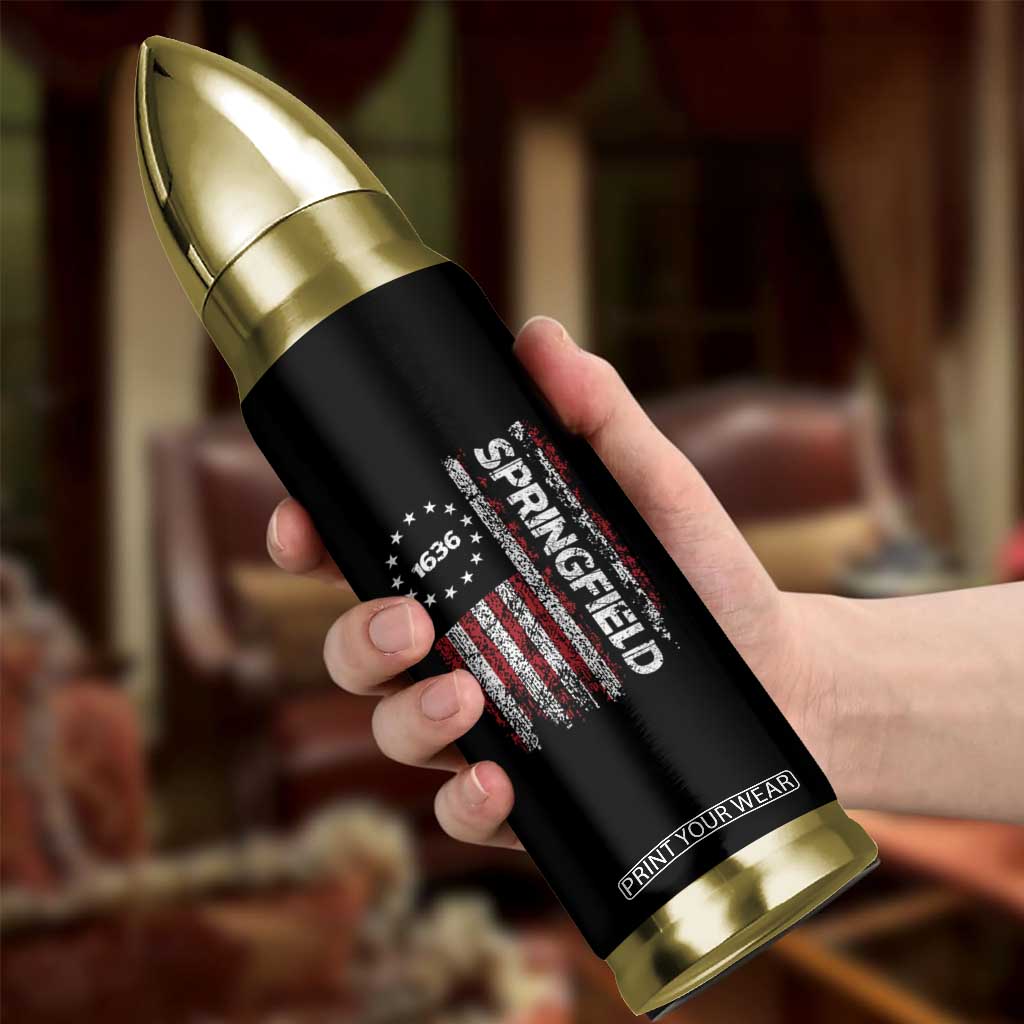 Springfield Massachusetts American Flag Established 1636 Bullet Tumbler TS14 Print Your Wear