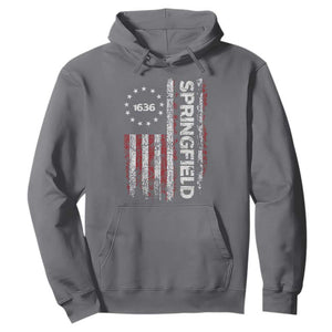 Springfield Massachusetts American Flag Established 1636 Hoodie TS14 Charcoal Print Your Wear