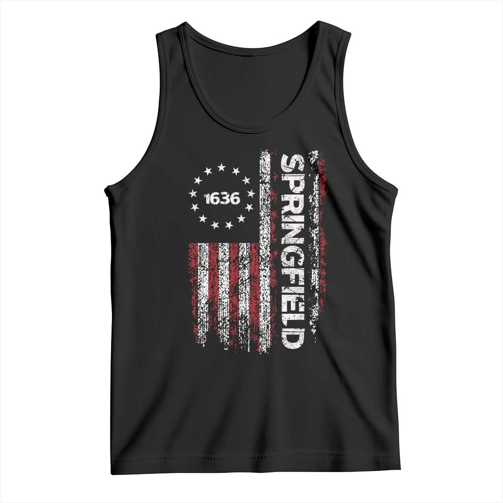 Springfield Massachusetts American Flag Established 1636 Tank Top TS14 Black Print Your Wear