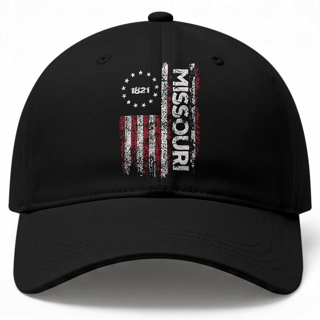 Missouri Missourian MO American Flag Established 1821 Baseball Cap TS14 Print Your Wear