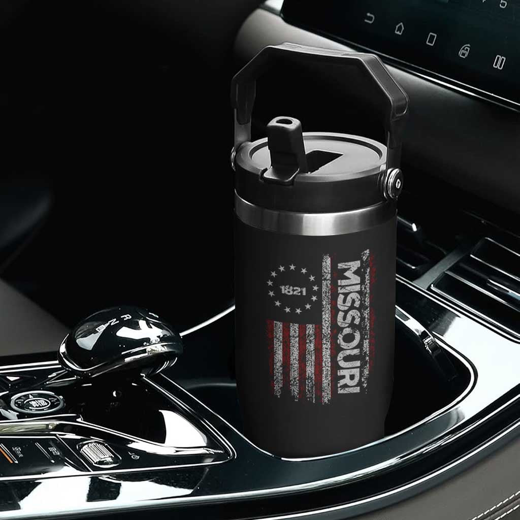 Missouri Missourian MO American Flag Established 1821 Flip Straw Tumbler TS14 Print Your Wear