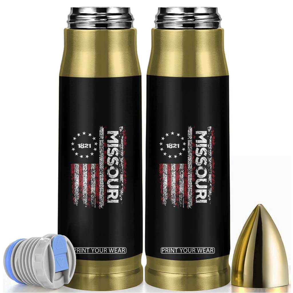 Missouri Missourian MO American Flag Established 1821 Bullet Tumbler TS14 Black Print Your Wear