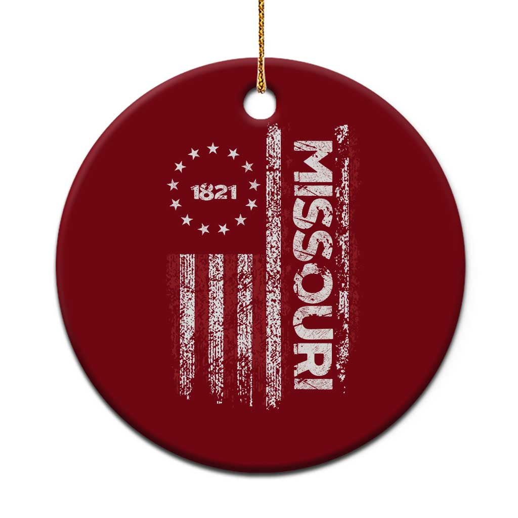 Missouri Missourian MO American Flag Established 1821 Ceramic Ornament TS14 1pc Red Print Your Wear