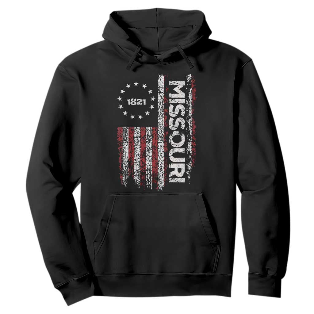 Missouri Missourian MO American Flag Established 1821 Hoodie TS14 Black Print Your Wear