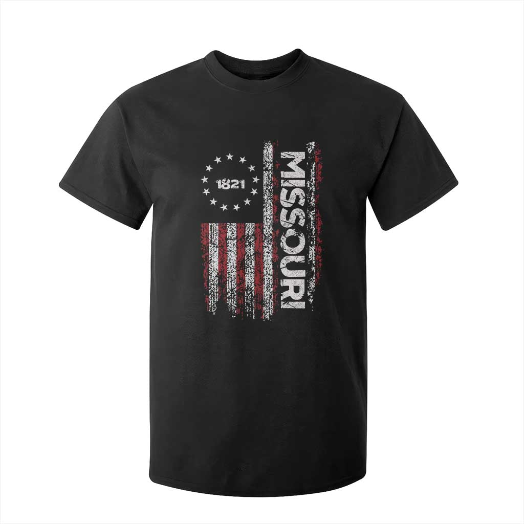 Missouri Missourian MO American Flag Established 1821 T Shirt For Kid TS14 Black Print Your Wear