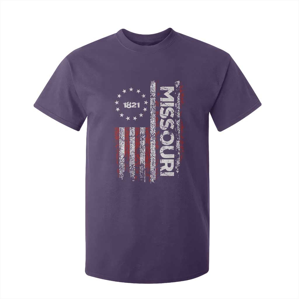 Missouri Missourian MO American Flag Established 1821 T Shirt For Kid TS14 Purple Print Your Wear