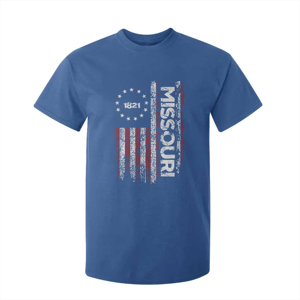 Missouri Missourian MO American Flag Established 1821 T Shirt For Kid TS14 Royal Blue Print Your Wear