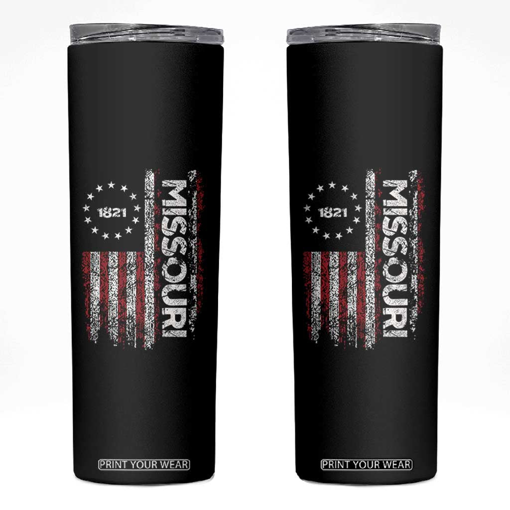 Missouri Missourian MO American Flag Established 1821 Skinny Tumbler TS14 Black Print Your Wear