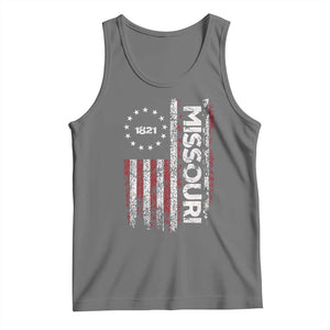 Missouri Missourian MO American Flag Established 1821 Tank Top TS14 Black Heather Print Your Wear
