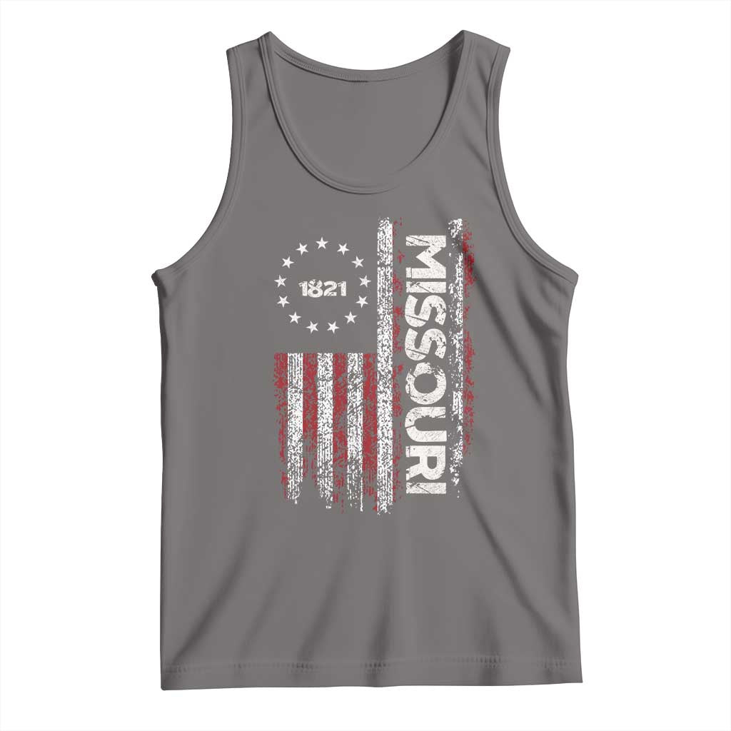 Missouri Missourian MO American Flag Established 1821 Tank Top TS14 Deep Heather Print Your Wear