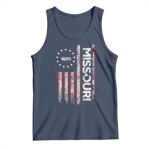 Missouri Missourian MO American Flag Established 1821 Tank Top TS14 Navy Print Your Wear