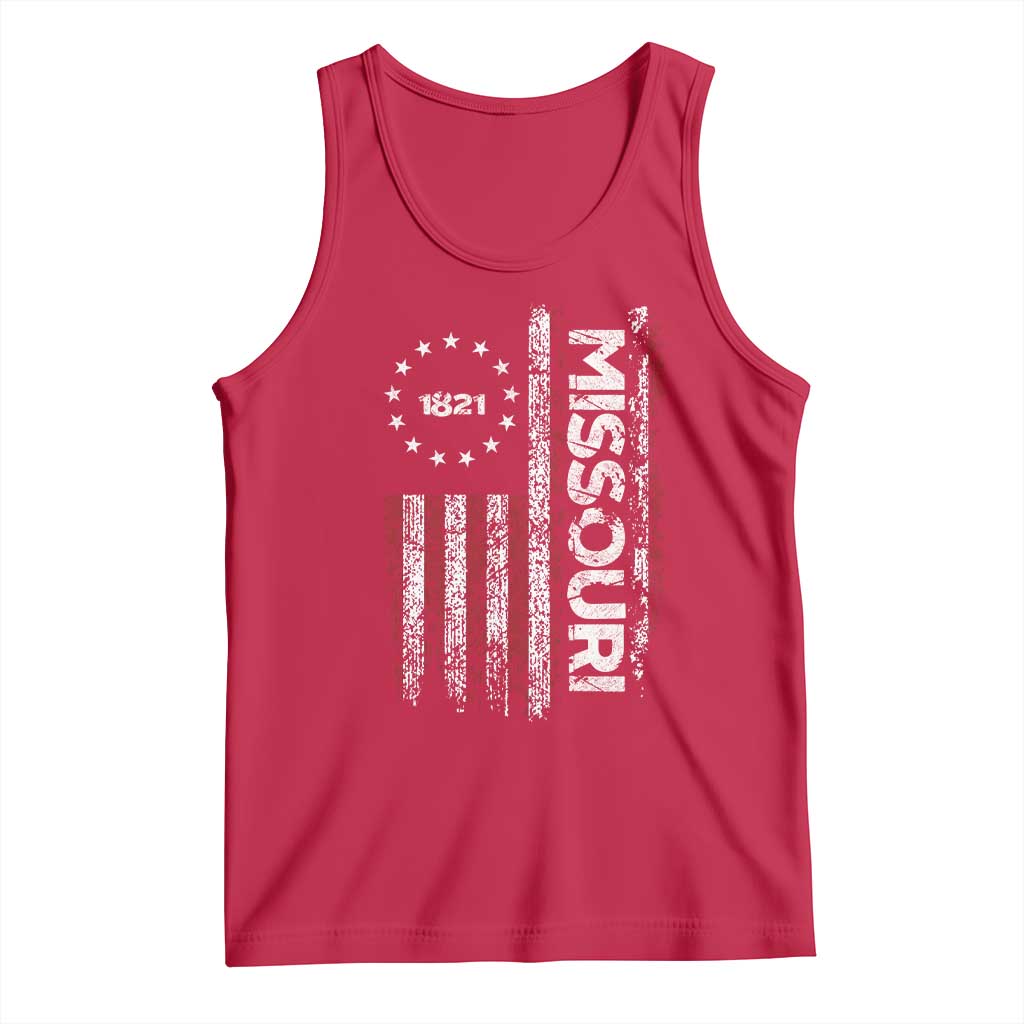 Missouri Missourian MO American Flag Established 1821 Tank Top TS14 Red Print Your Wear
