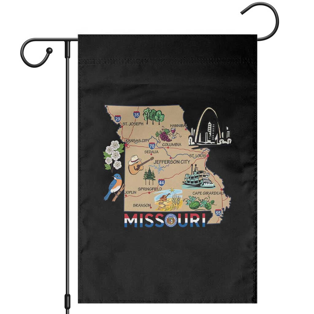 Missouri Map Landmarks Major Cities Roads Flag Garden Flag