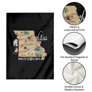 Missouri Map Landmarks Major Cities Roads Flag Garden Flag