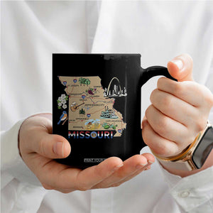 Missouri Map Landmarks Major Cities Roads Flag Coffee Mug