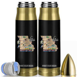 Missouri Map Landmarks Major Cities Roads Flag Bullet Tumbler