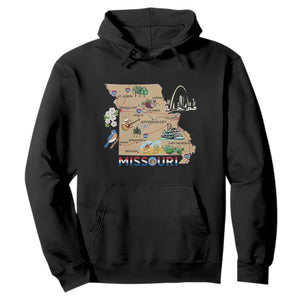 Missouri Map Landmarks Major Cities Roads Flag Hoodie