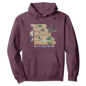 Missouri Map Landmarks Major Cities Roads Flag Hoodie