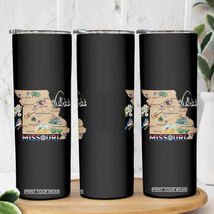 Missouri Map Landmarks Major Cities Roads Flag Skinny Tumbler