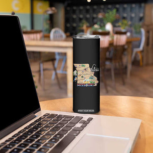 Missouri Map Landmarks Major Cities Roads Flag Skinny Tumbler