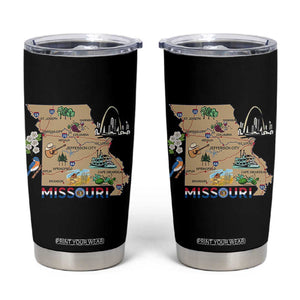 Missouri Map Landmarks Major Cities Roads Flag Tumbler Cup