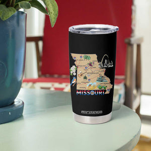 Missouri Map Landmarks Major Cities Roads Flag Tumbler Cup