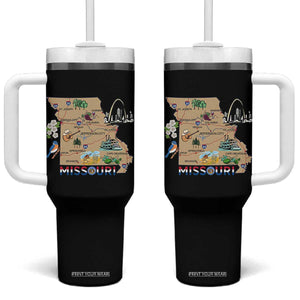 Missouri Map Landmarks Major Cities Roads Flag Tumbler With Handle