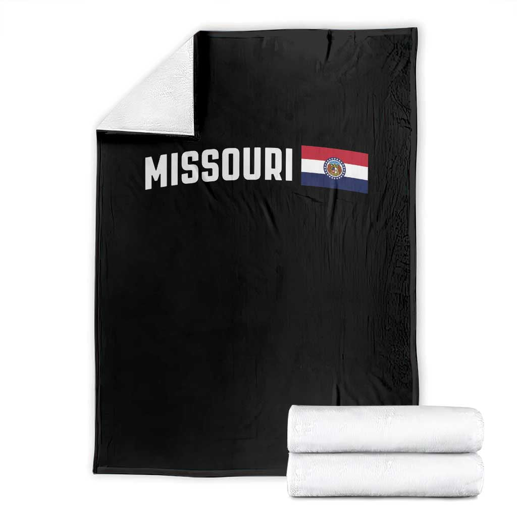Missouri Missourian MO State Flag Throw Blanket TS14 Black Print Your Wear