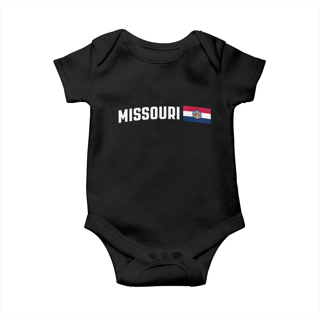 Missouri Missourian MO State Flag Baby Onesie TS14 Black Print Your Wear