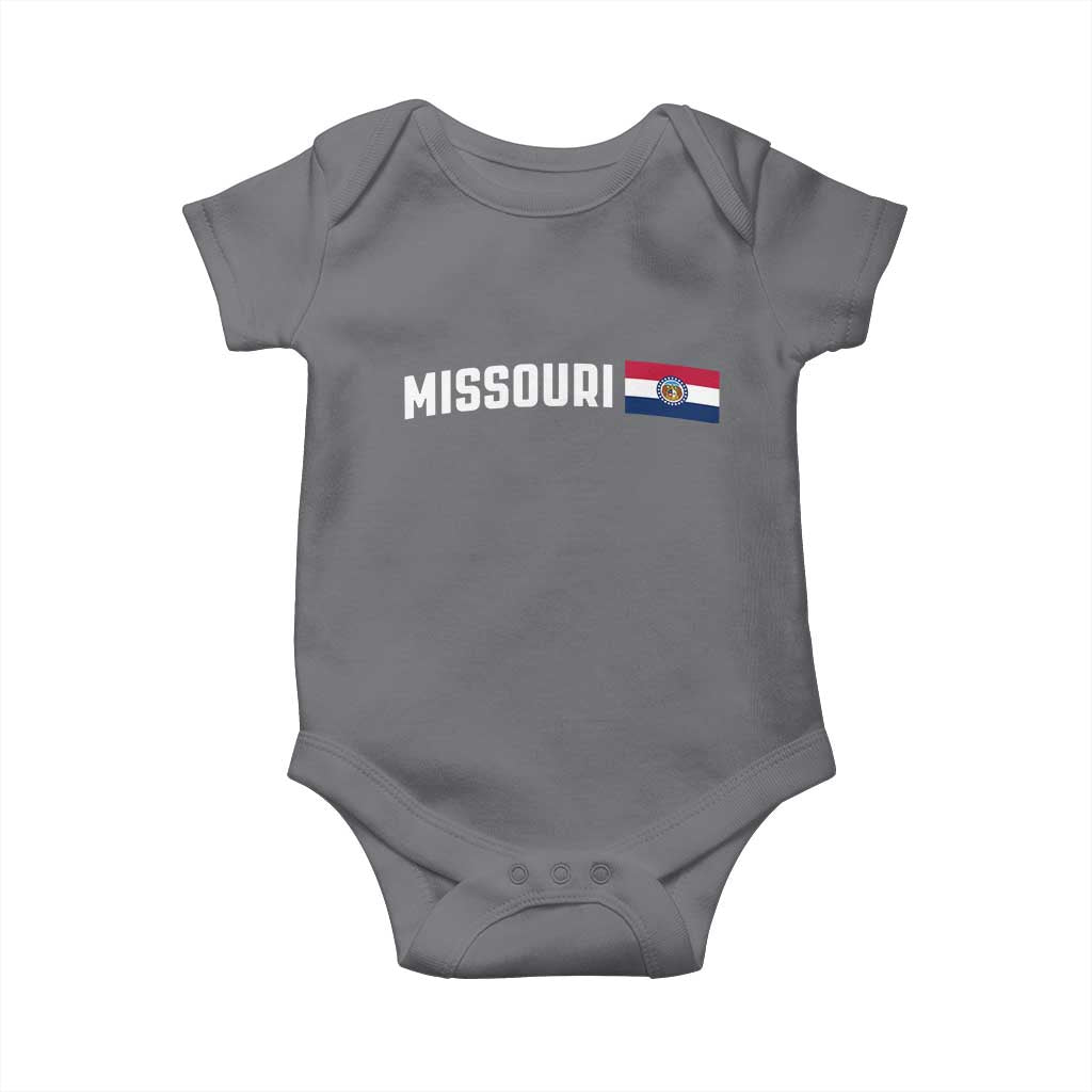 Missouri Missourian MO State Flag Baby Onesie TS14 Charcoal Print Your Wear