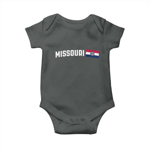 Missouri Missourian MO State Flag Baby Onesie TS14 Dark Heather Print Your Wear