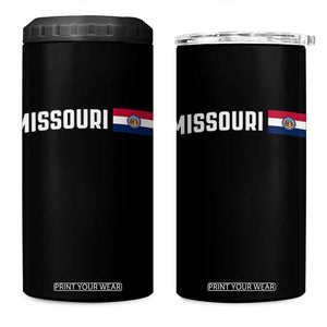 Missouri Missourian MO State Flag 4 in 1 Can Cooler Tumbler TS14 One Size: 16 oz Black Print Your Wear