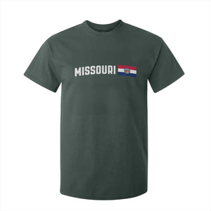 Missouri Missourian MO State Flag T Shirt For Kid TS14 Dark Forest Green Print Your Wear