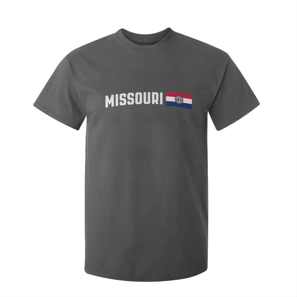 Missouri Missourian MO State Flag T Shirt For Kid TS14 Dark Heather Print Your Wear