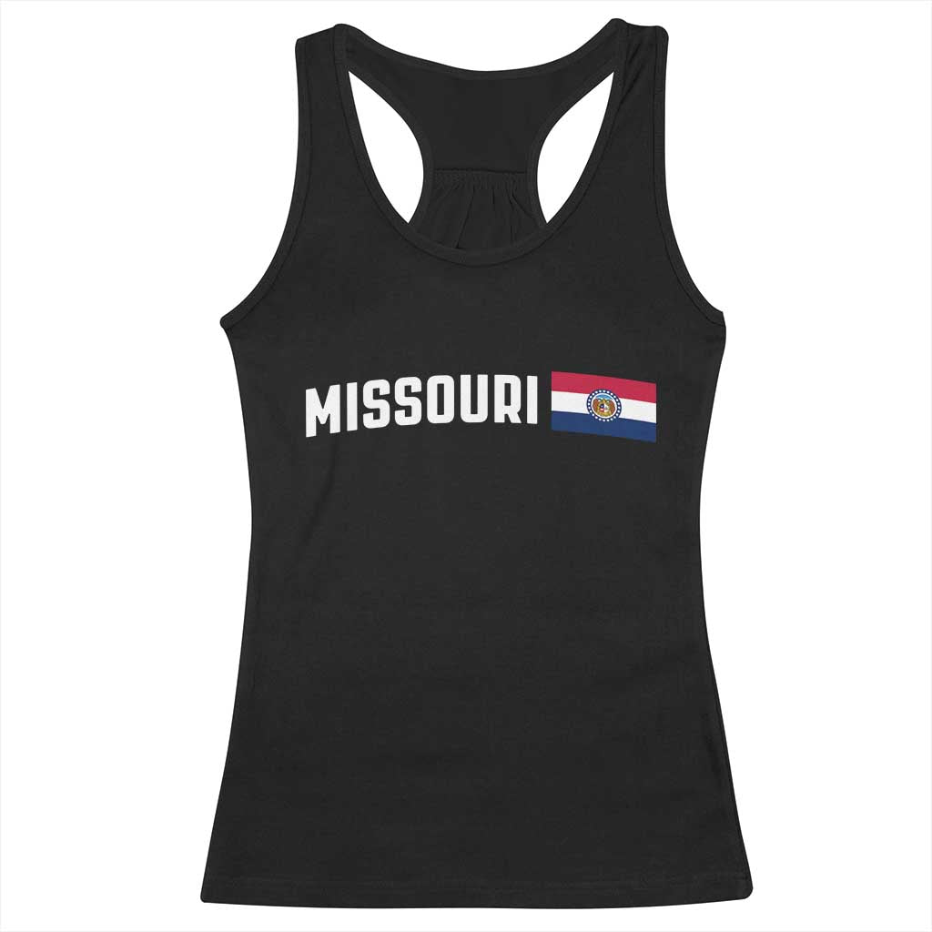 Missouri Missourian MO State Flag Racerback Tank Top TS14 Black Print Your Wear