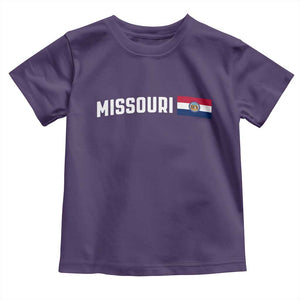 Missouri Missourian MO State Flag Toddler T Shirt TS14 Purple Print Your Wear