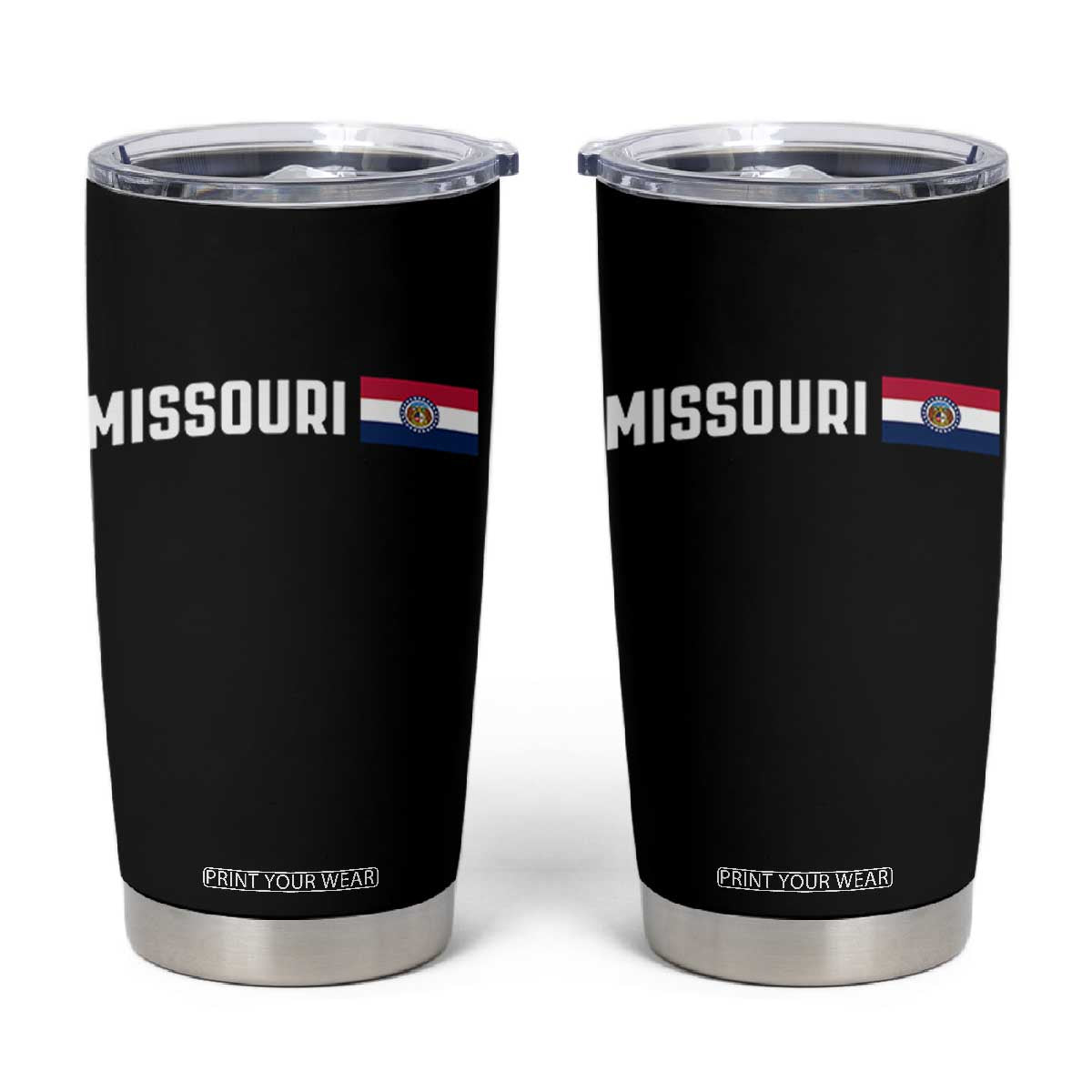 Missouri Missourian MO State Flag Tumbler Cup TS14 Black Print Your Wear