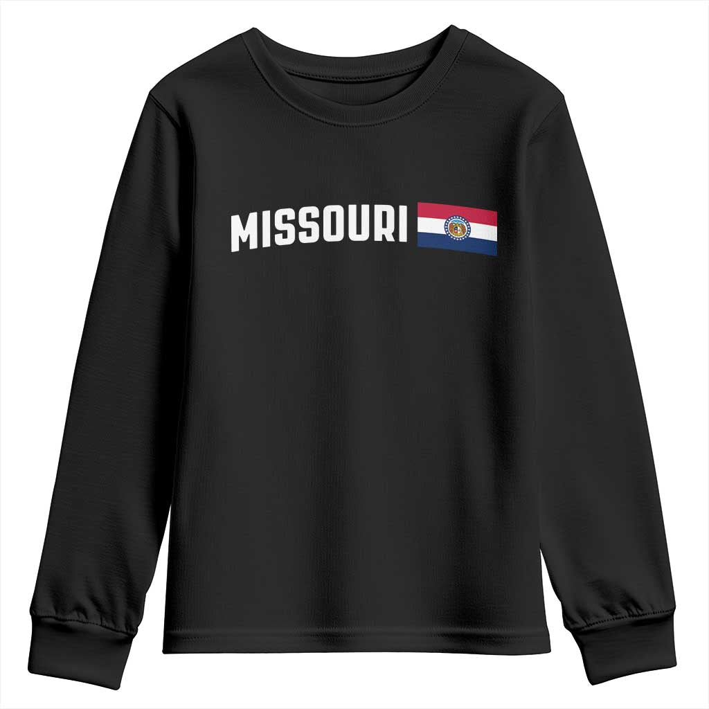 Missouri Missourian MO State Flag Youth Sweatshirt TS14 Black Print Your Wear