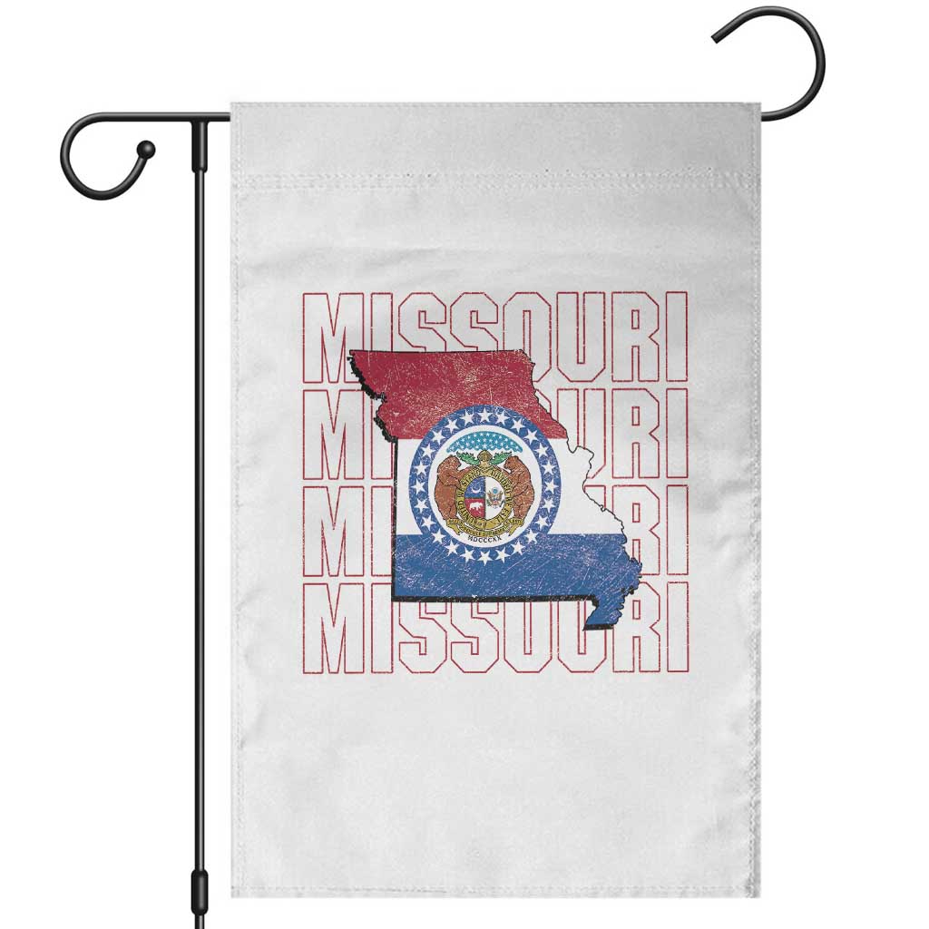 Missouri Flag Map State Distressed Garden Flag TS14 White Print Your Wear