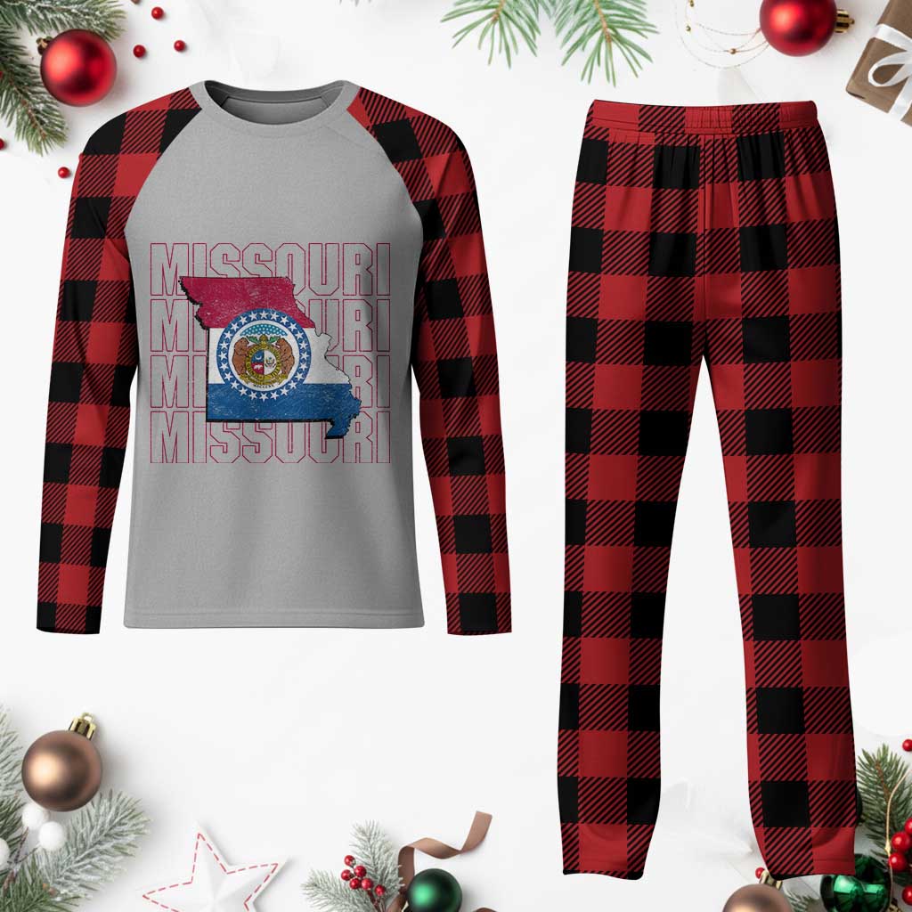 Missouri Flag Map State Distressed Plaid Pajama Set TS14 Buffalo Plaid Print Your Wear