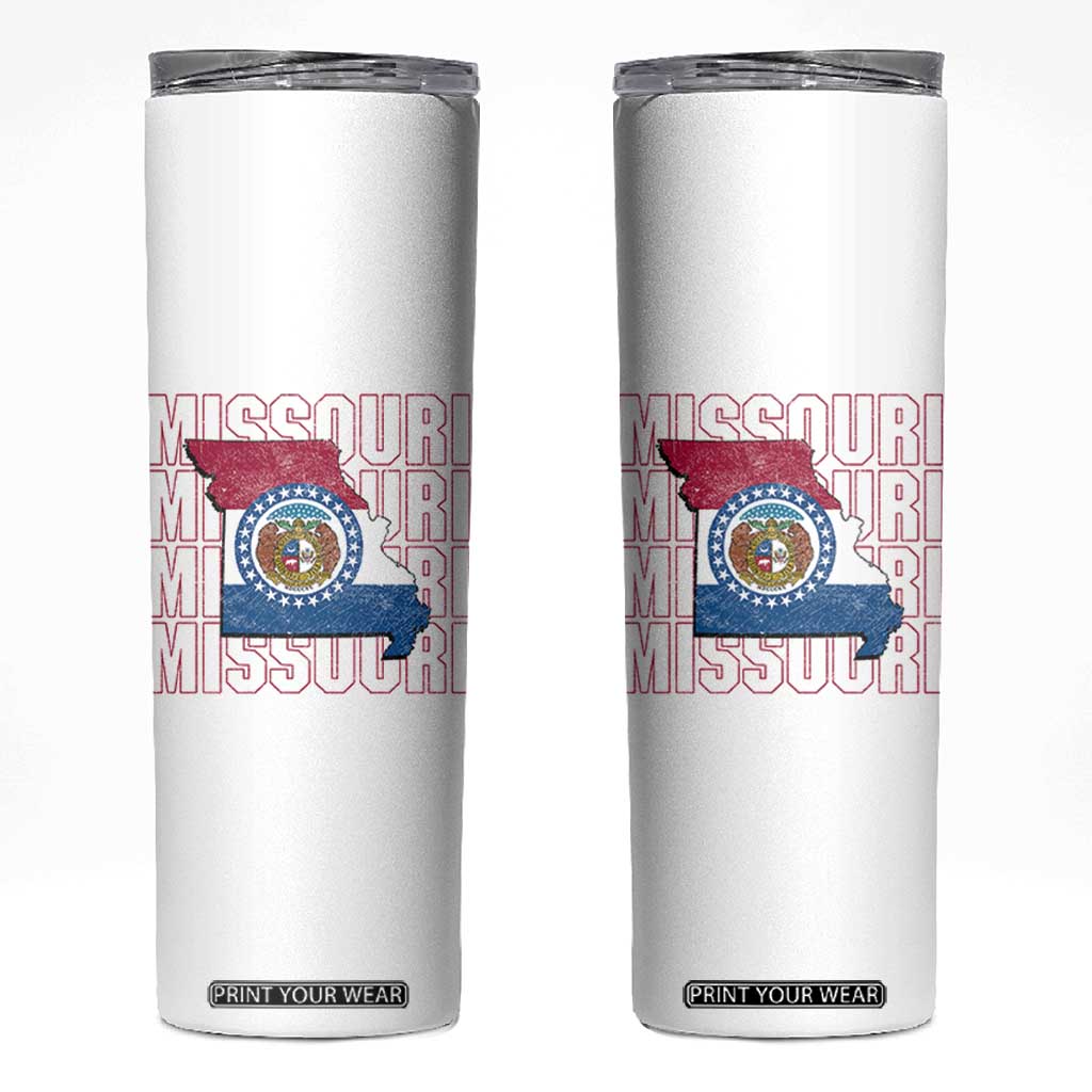 Missouri Flag Map State Distressed Skinny Tumbler TS14 White Print Your Wear