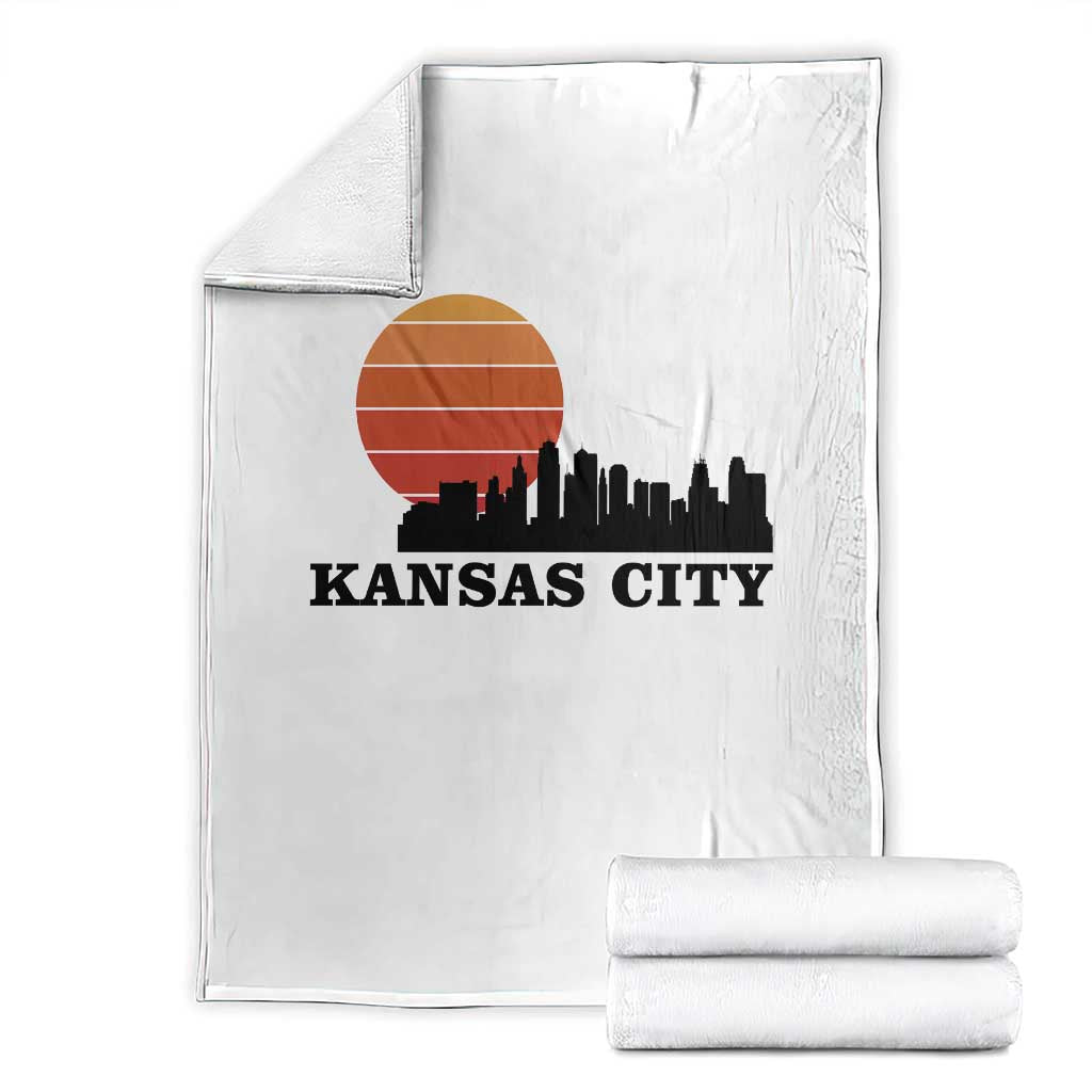 Kansas City Missouri Retro 80s Style Throw Blanket TS14 White Print Your Wear