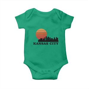 Kansas City Missouri Retro 80s Style Baby Onesie TS14 Irish Green Print Your Wear