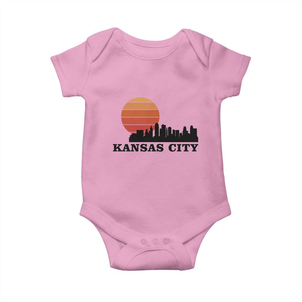 Kansas City Missouri Retro 80s Style Baby Onesie TS14 Light Pink Print Your Wear
