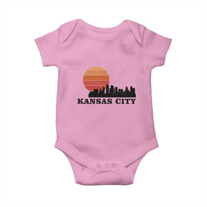 Kansas City Missouri Retro 80s Style Baby Onesie TS14 Light Pink Print Your Wear