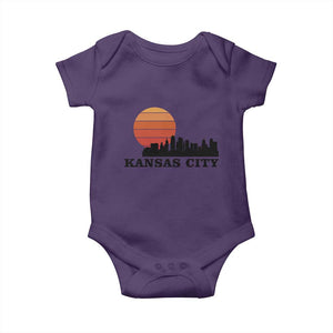 Kansas City Missouri Retro 80s Style Baby Onesie TS14 Purple Print Your Wear