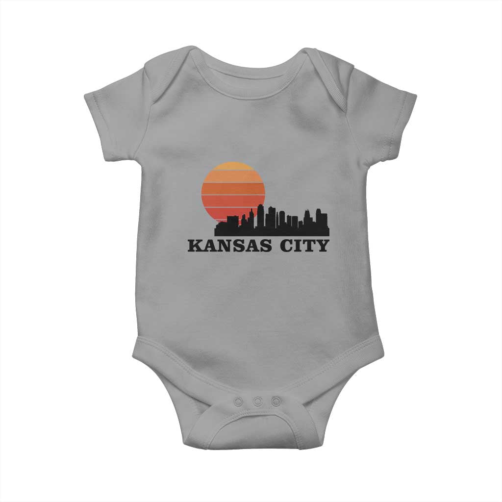 Kansas City Missouri Retro 80s Style Baby Onesie TS14 Sport Gray Print Your Wear